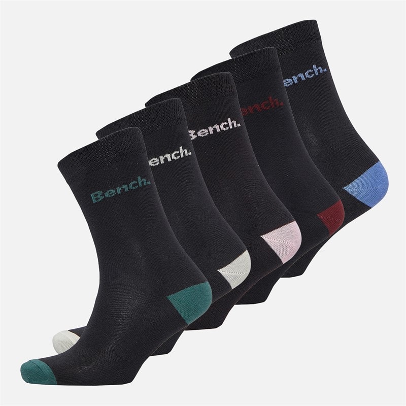 Bench Womens Ixie Five Pack Socks Black