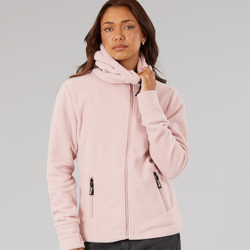 Bench Womens Ninja Diagonal Zip Hoodie Light Dusky Pink