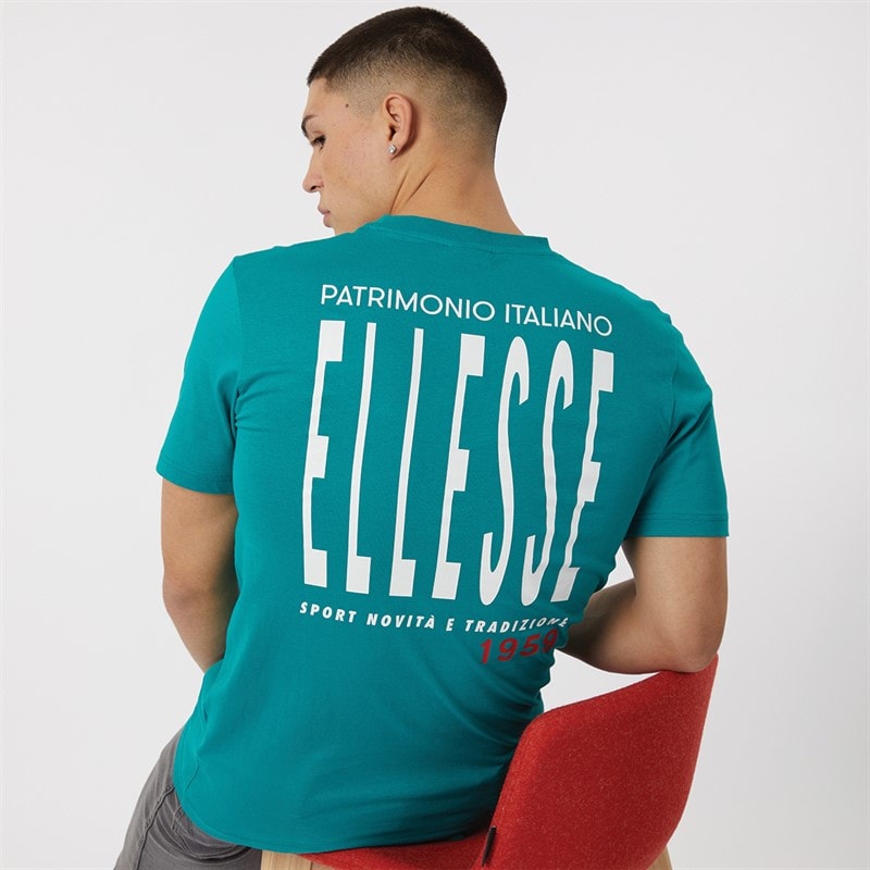 Ellesse Mens Retanna Back Logo T-Shirt Dark Green