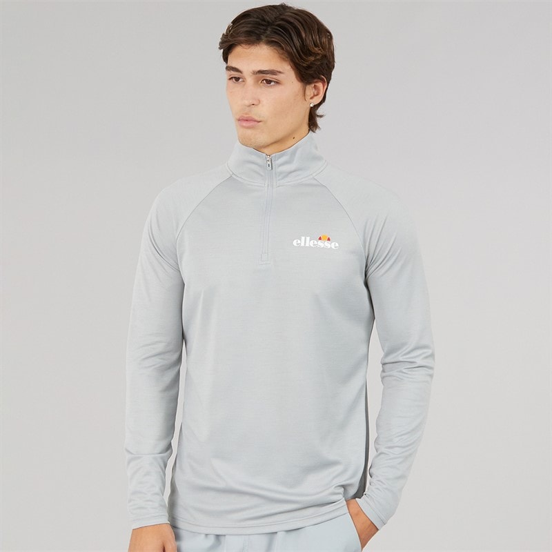 Ellesse Mens Brandon 1/4 Zip Running Top Grey