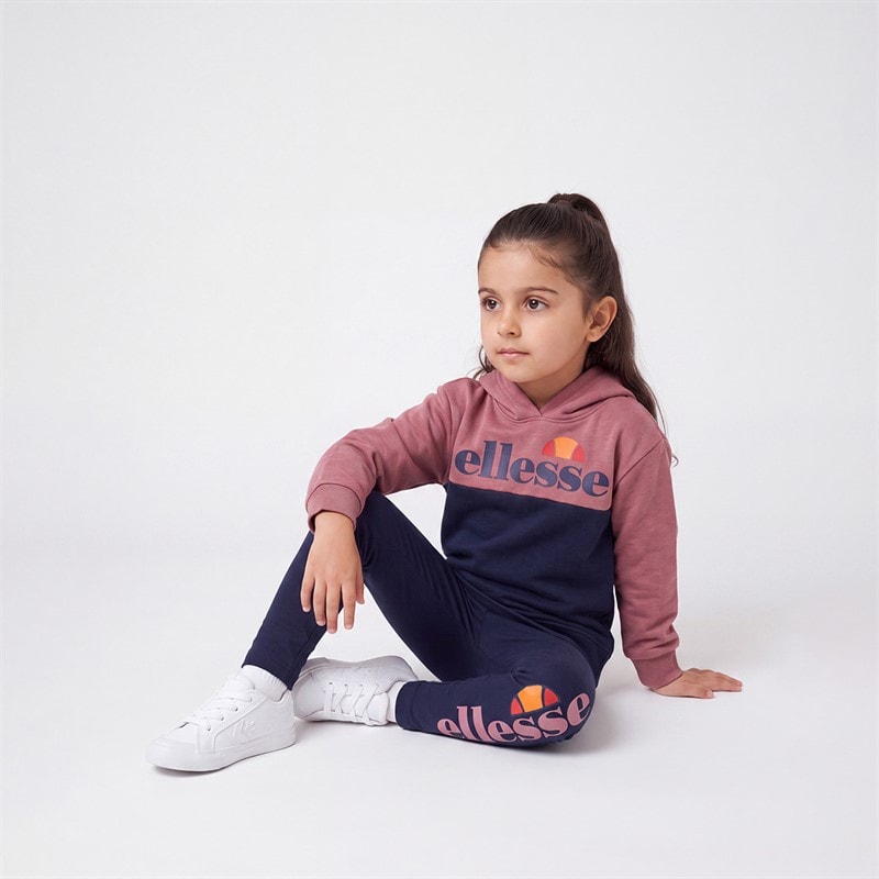 Ellesse Girls Maria Logo Leggings Set Rose/Navy