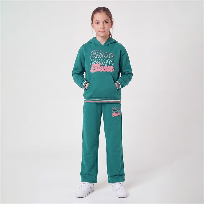Ellesse Junior Girls Jiana Bubble Print Logo Tracksuit Green