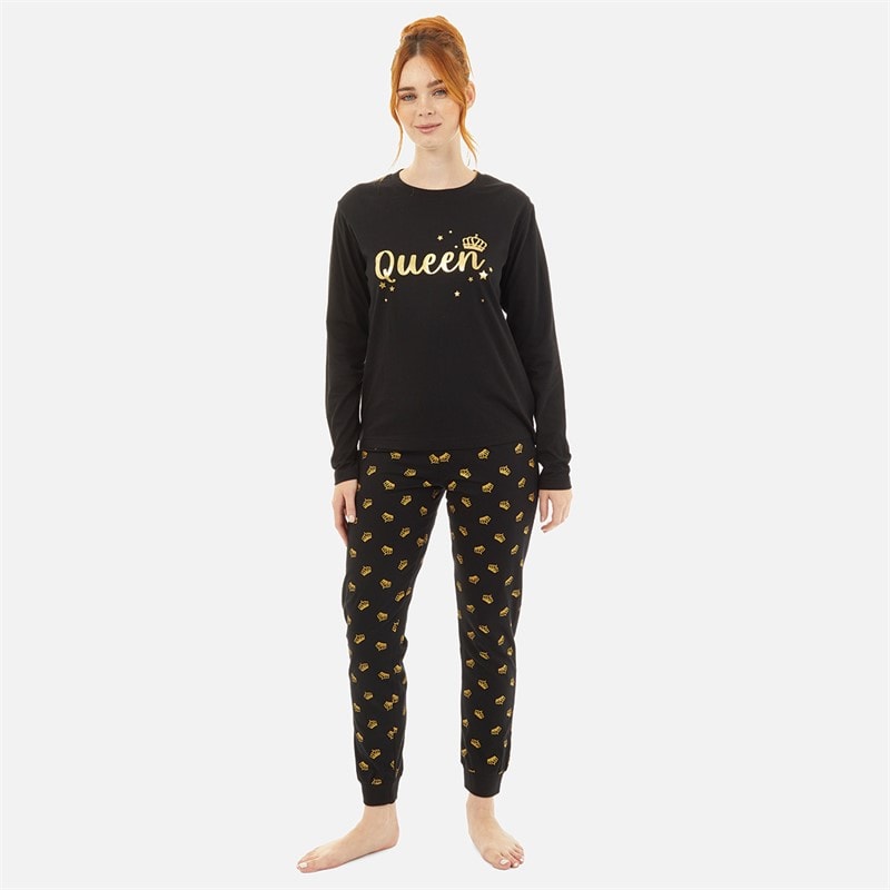 Fluid Mens Matching King Pyjama Set Black