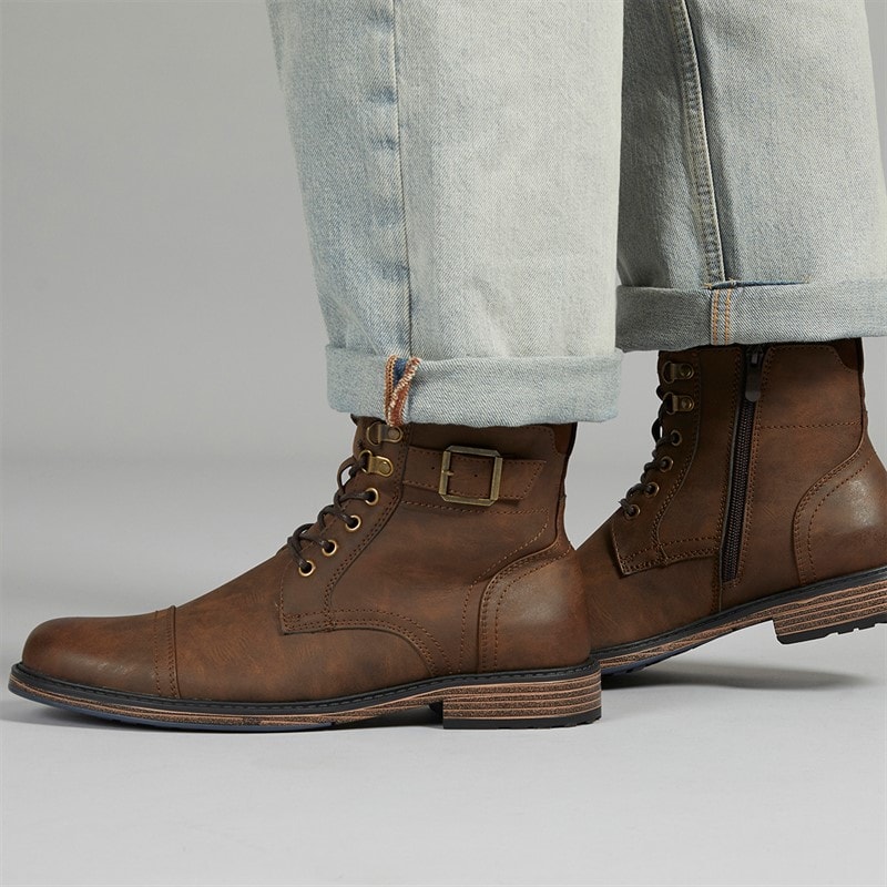Fluid Mens Merton Toe Cap Boots Brown