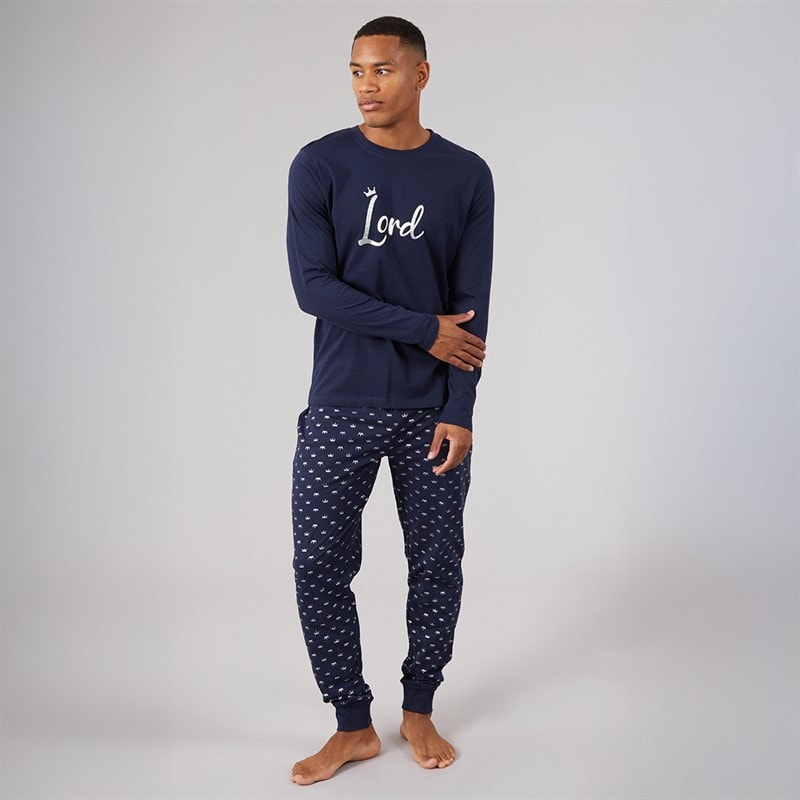 Fluid Mens Matching Lord Pyjama Set Navy