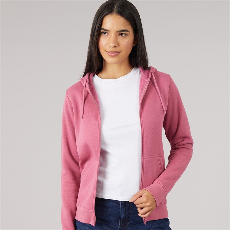 Board Angels Womens Zip-Through Hoodie Rose Wine