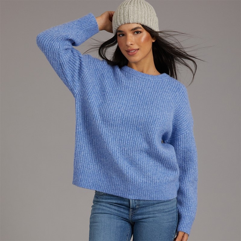 Board Angels Womens Crew Neck Oversized Jumper Blue