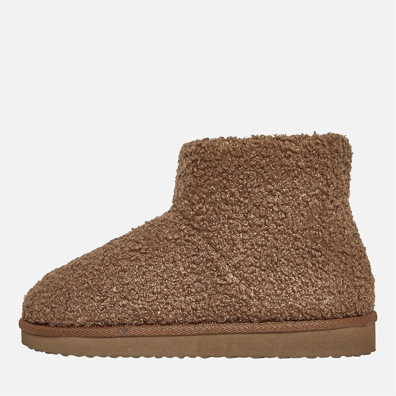 Board Angels Womens Teddy Borg Fleece Bootie Slippers Mink