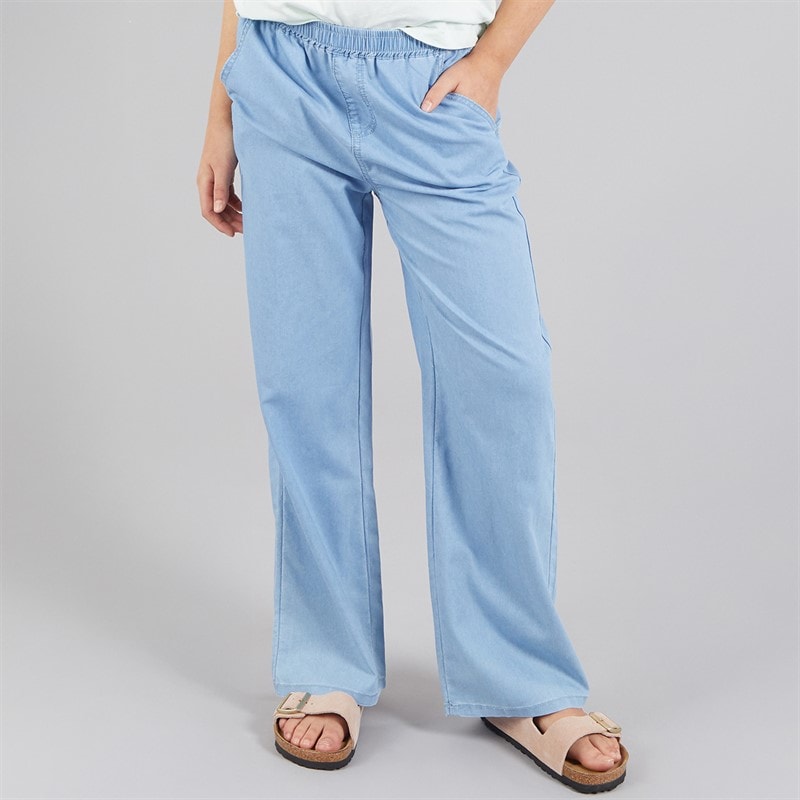 Board Angels Girls Wide Leg Pull On Jeans Light Wash