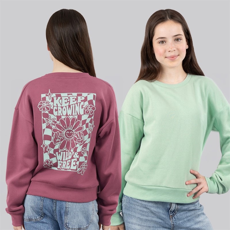 Board Angels Girls Two Pack Wild And Free Sweatshirts Purple/Sage