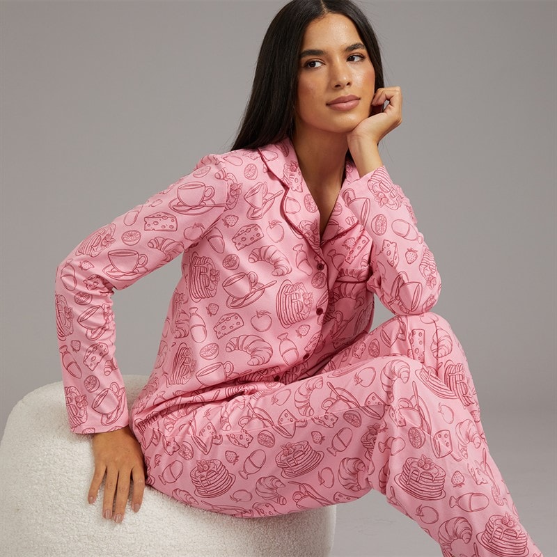 Board Angels Womens Brunch Pyjama Set In A Bag Pink Multi