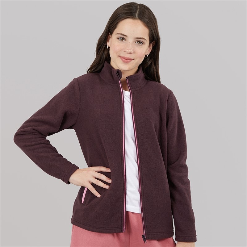Board Angels Girls Zip Through Microfleece Burgundy