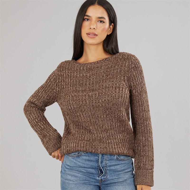 Board Angels Womens Scoop Neck Sweater Chocolate Mink