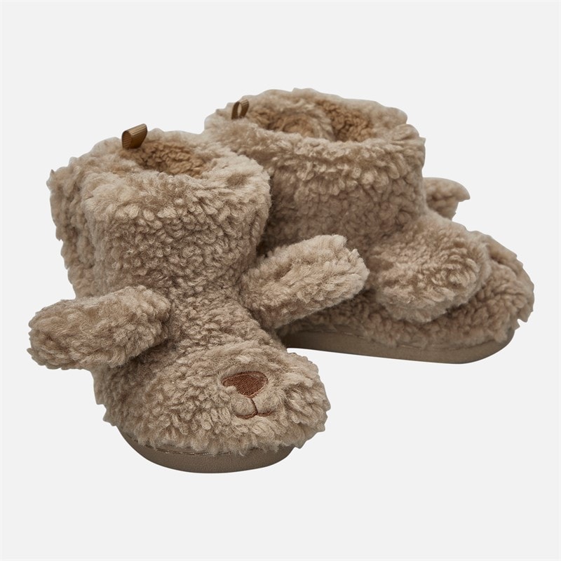 Board Angels Girls Dog Bootie Slippers Cream/Multi