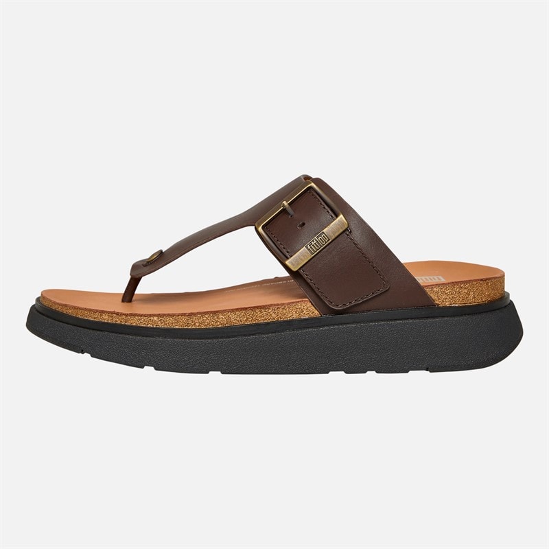 FitFlop Mens Gen FF Buckle Toe Post Sandals Chocolate Brown