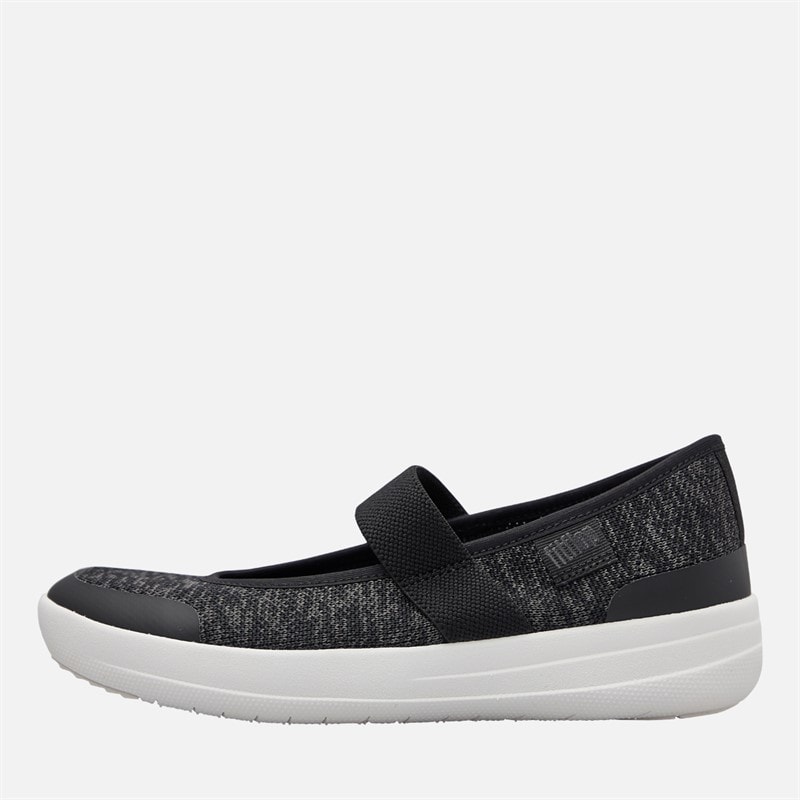 FitFlop Womens Uberknit Mary Jane Shoes Black/Soft Grey