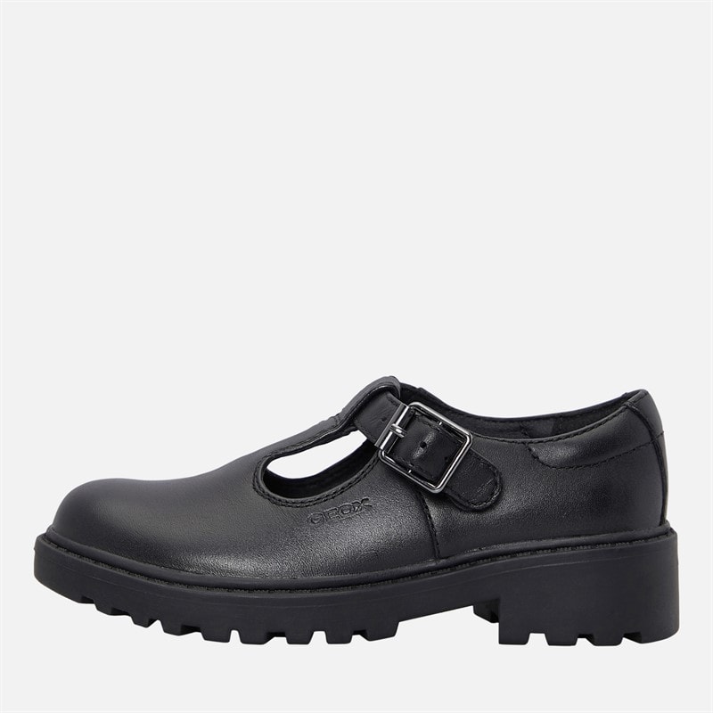 GEOX Infant Girls Casey Chunky T-Bar Shoes Black
