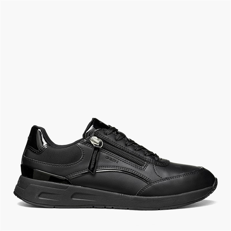 GEOX Womens Bulmya Side Zip Trainers Black