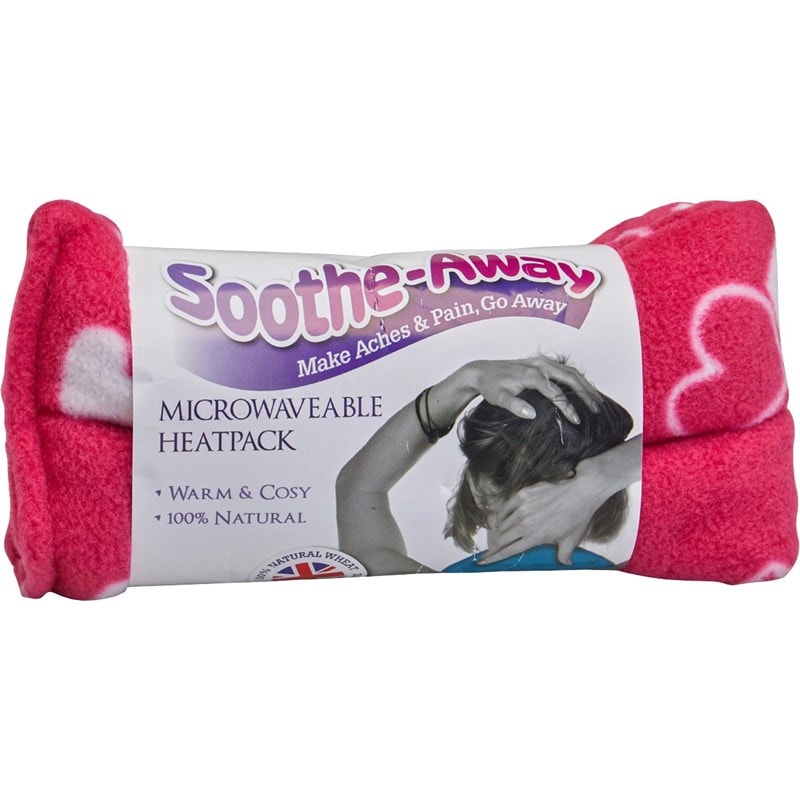 the heatpack company Soothe-away Fleece Heatwrap Linterlinking Hearts Cerise Pink