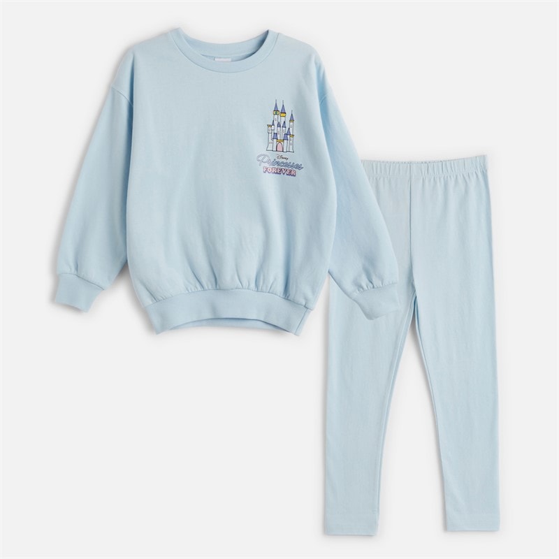 Disney Girls Princess Sweatshirt And Leggings Set Blue