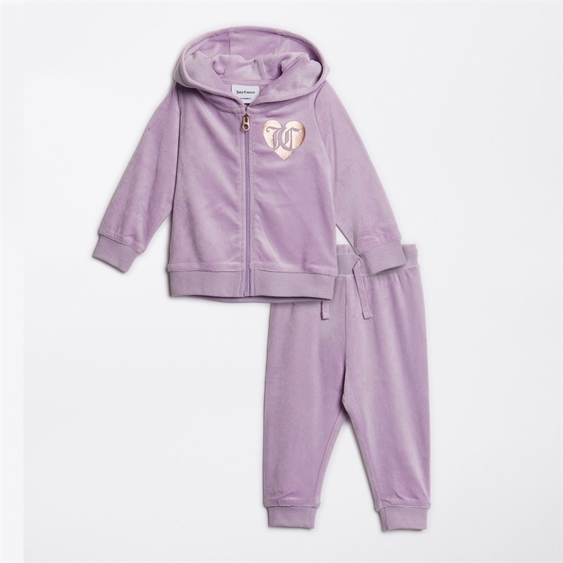 Juicy Couture Baby Girls Velour Heart Logo Tracksuit Lavenula