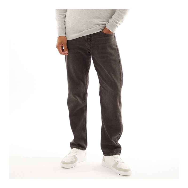 JACK & JONES Mens Chris SQ 165 Relaxed Fit Jeans Black