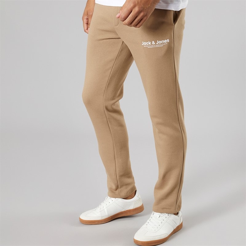JACK & JONES Mens Vesterbro Open Hem Joggers Silver Mink/White