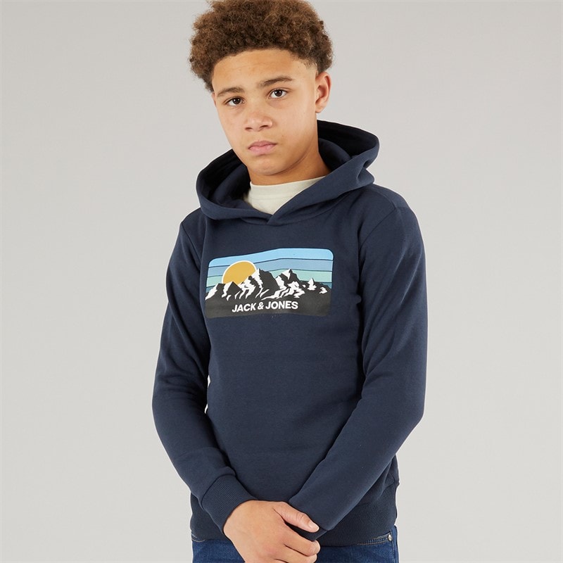 JACK & JONES Boys Peak Hoodie Navy