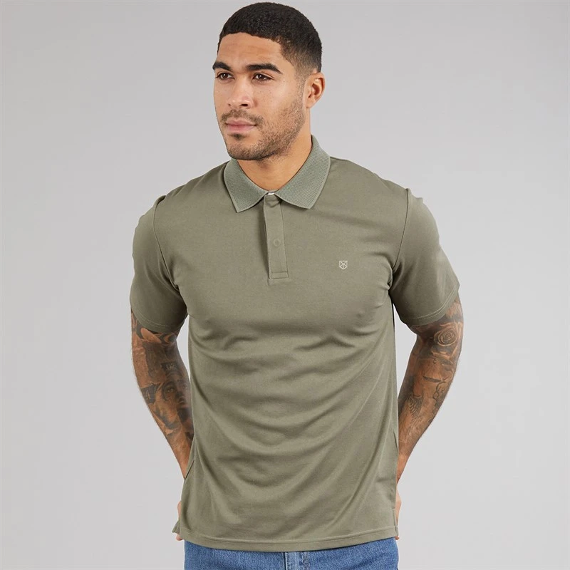 JACK & JONES Mens Crodney Polo Shirt Dried Sage
