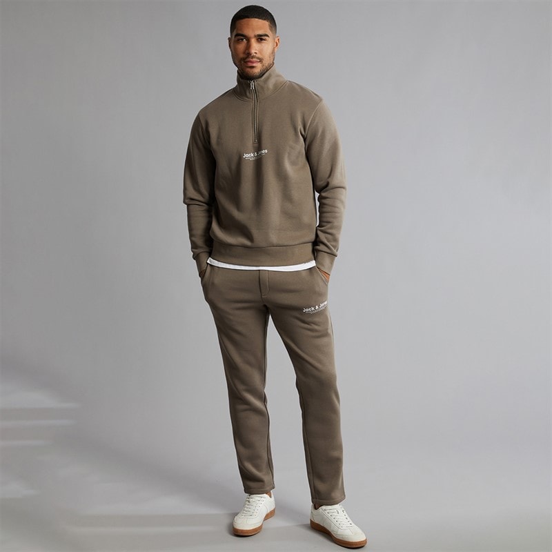 JACK & JONES Mens 1/4 Zip Open Hem Tracksuit Falcon