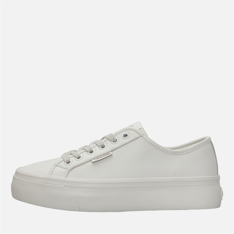Calvin Klein Jeans Womens Vulc Flatform Trainers Lily White