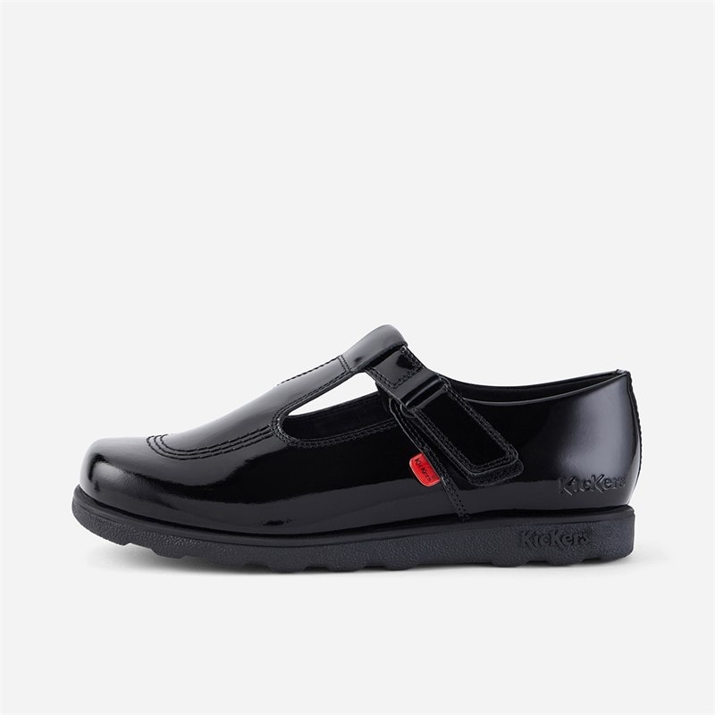 Kickers Junior Girls Fragma T-Bar School Shoes Black