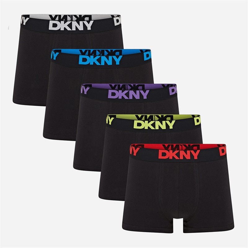 DKNY Mens Scottsdale Five Pack Boxer Trunks Black