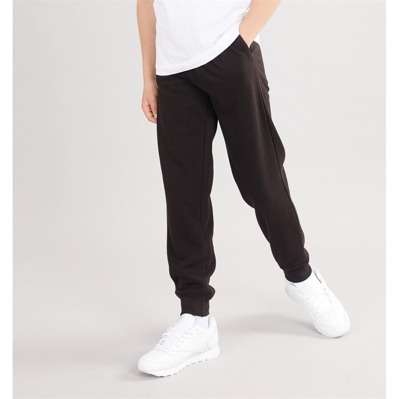 Kangaroo Poo Boys Slim Fit Cuffed Fleece Jog Pants Black