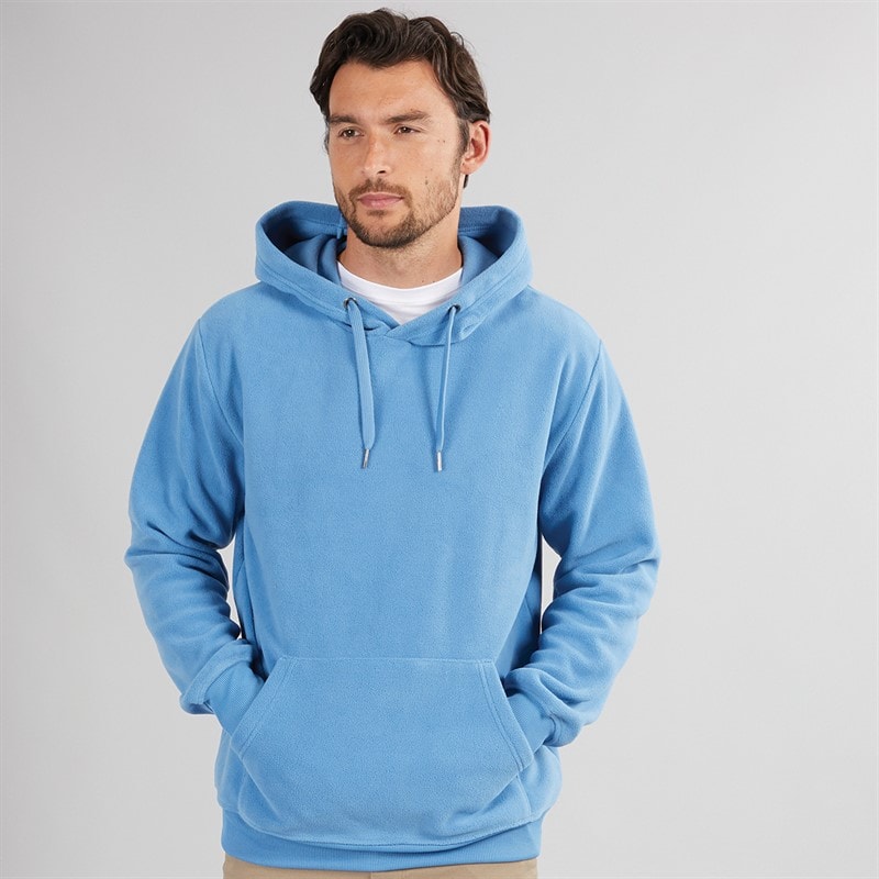 Kangaroo Poo Mens Polar Fleece Hoodie Blue