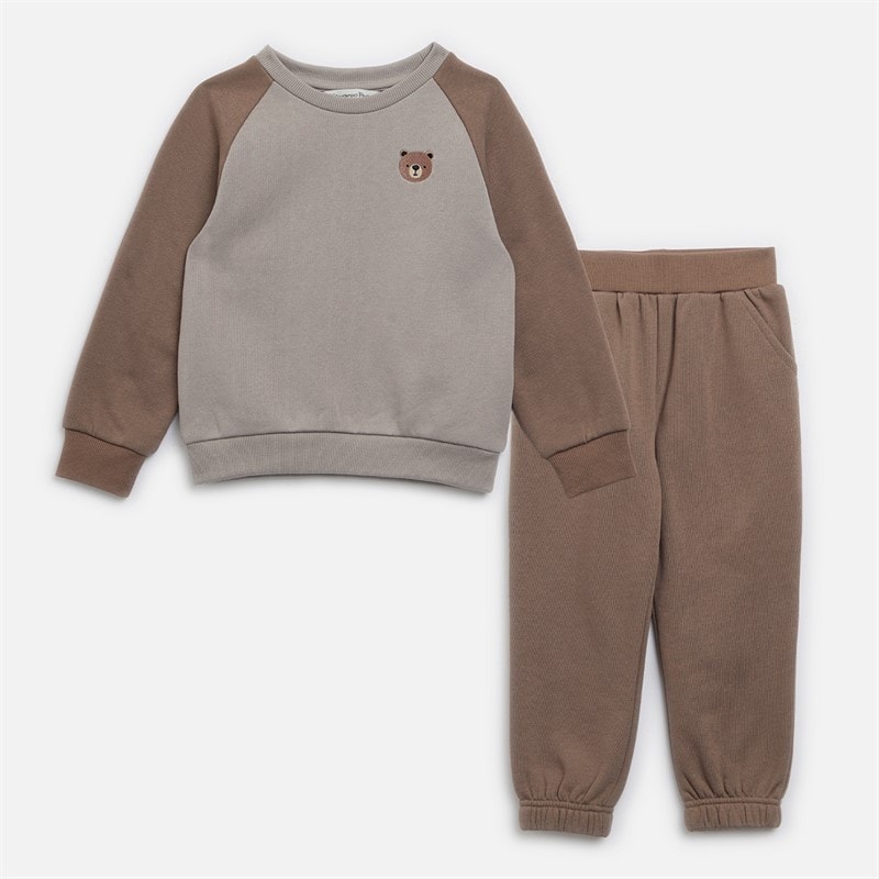 Kangaroo Poo Boys Colour Block Tracksuit Sand/Caribou