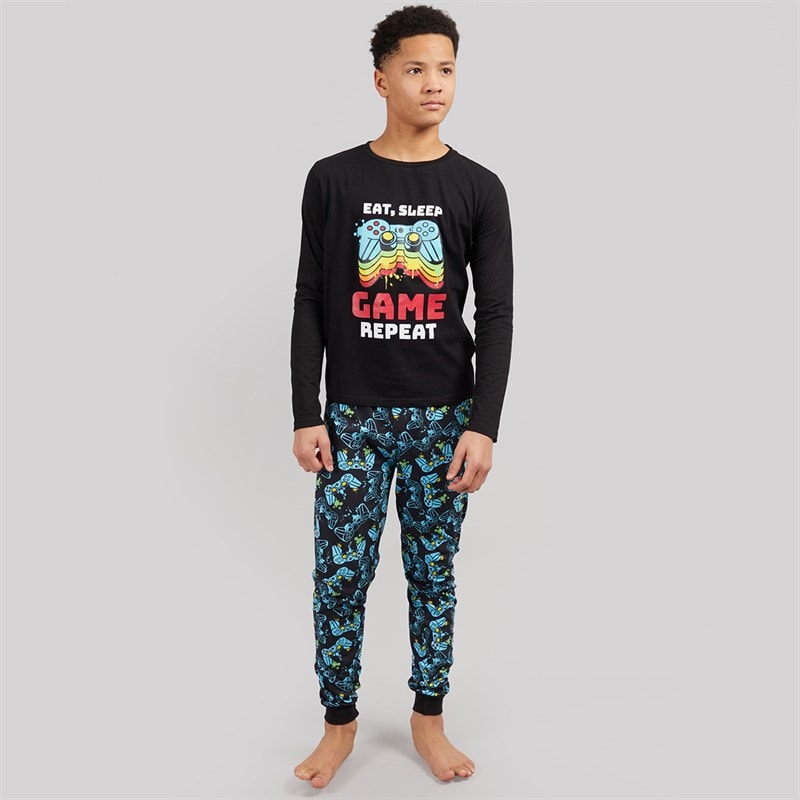 Kangaroo Poo Boys PJ Set Black