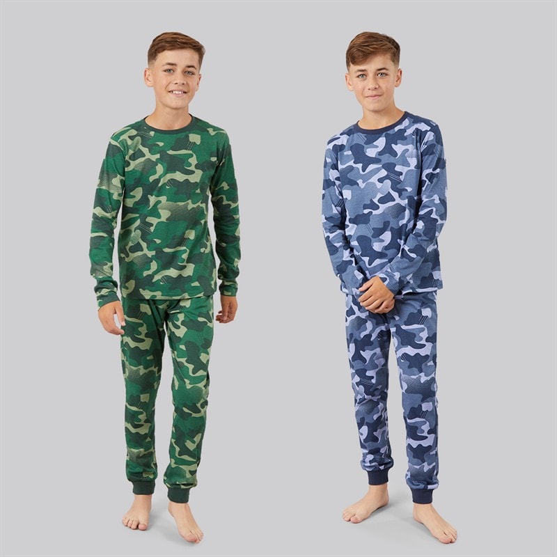 Kangaroo Poo Boys Camo Two Pack Pyjama Sets Multi