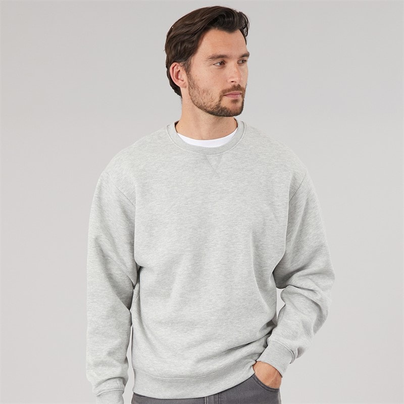 Kangaroo Poo Mens Fleece Oversized Sweatshirt Grey Marl