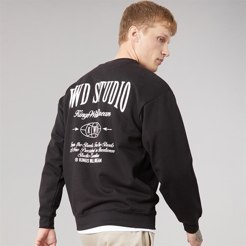 Kings Will Dream Mens Studio Crew Sweatshirt Black
