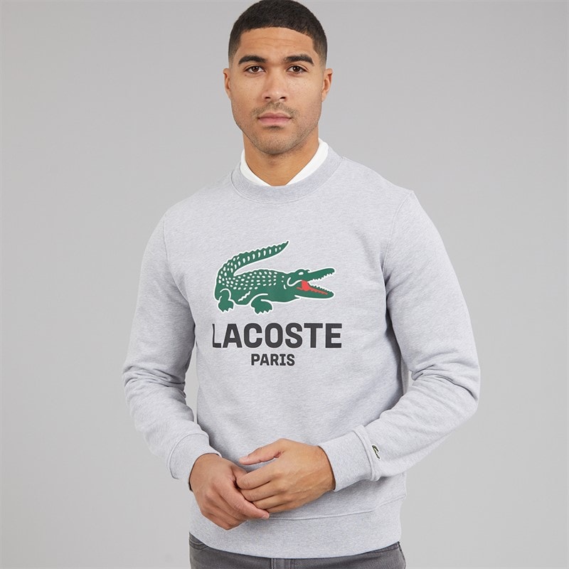 Lacoste Mens Sweatshirt Silver Chine