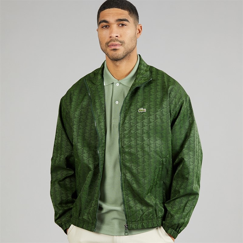 Lacoste Mens Monogram Track Jacket Pine Green
