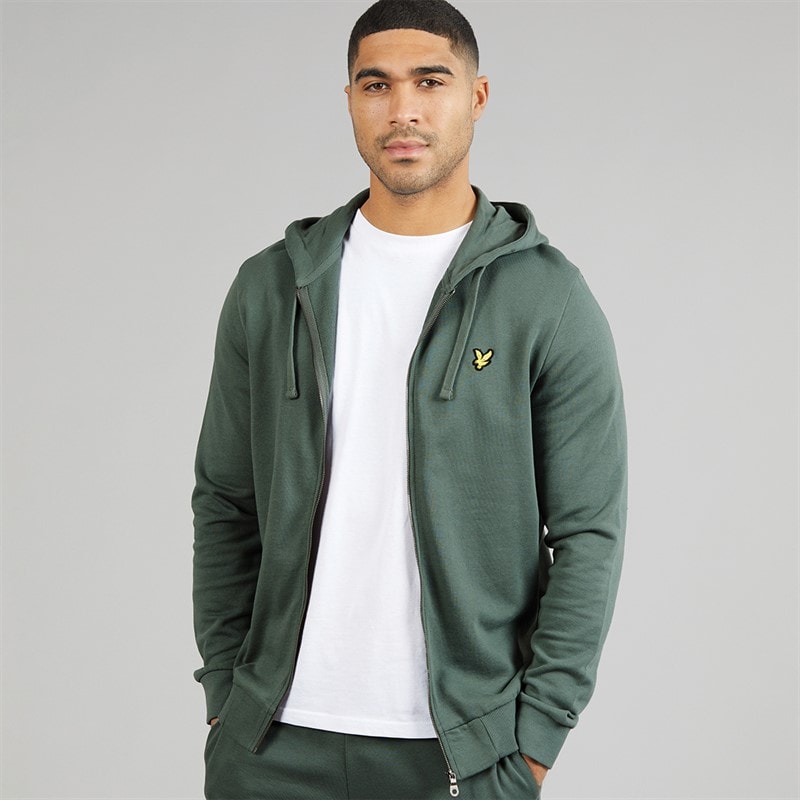 Lyle And Scott Vintage Mens Zip Through Hoodie Green Mercurial