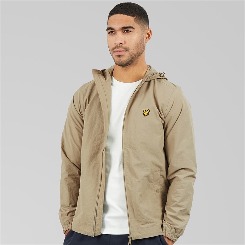 Lyle And Scott Vintage Mens Zip Through Hooded Jacket Sage Uniform