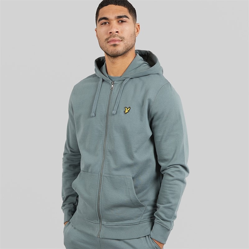 Lyle And Scott Vintage Mens Zip Through Hoodie Green Mercurial