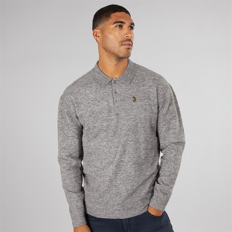 LUKE 1977 Mens Duitama Jumper Mid Marl Grey