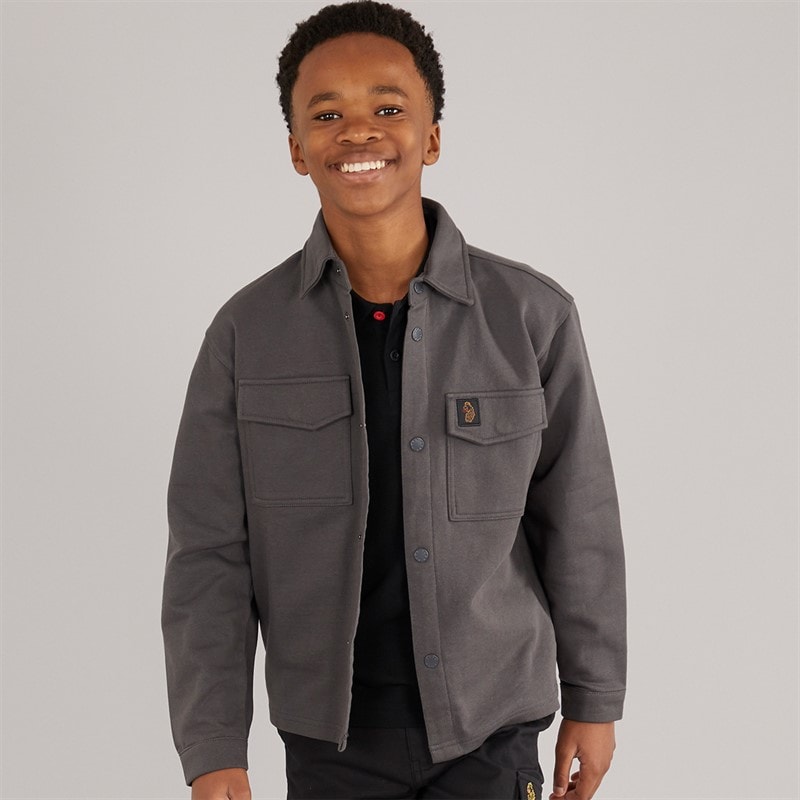 LUKE 1977 Boys Bear Overshirt Charcoal