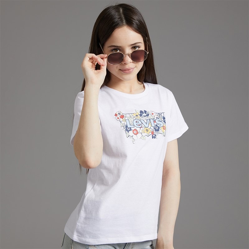 Levi's Girls Fill Batwing T-Shirt Bright White