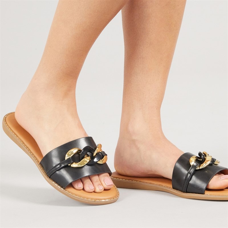 Lotus Womens Cesena Sliders Black