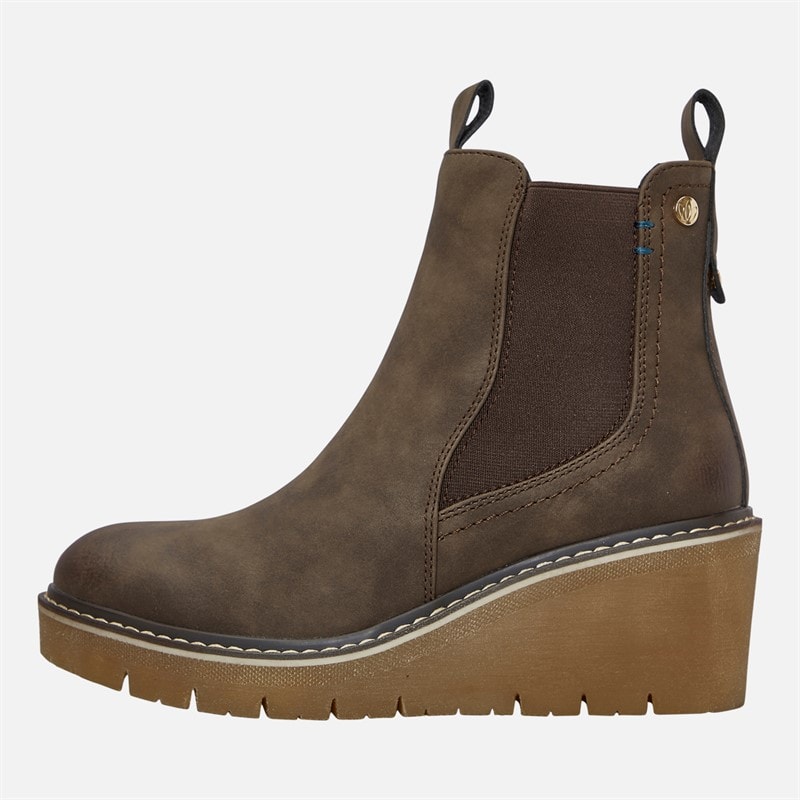Lotus Womens Heidi Wedge Heel Boots Taupe